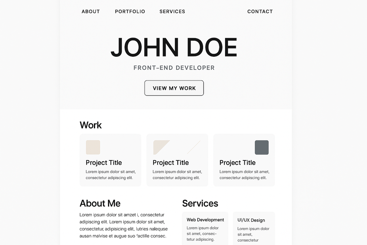 modern portfolio website of john doe 